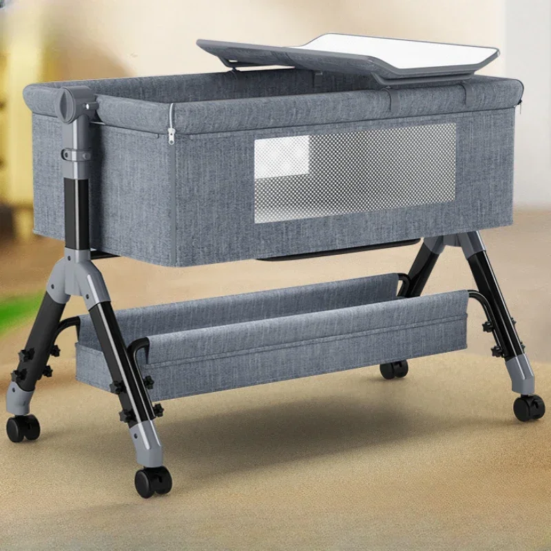 Baby Nursery Trolley - Verplaatsbare splitswieg Opvouwbare multifunctionele wieg Veilig