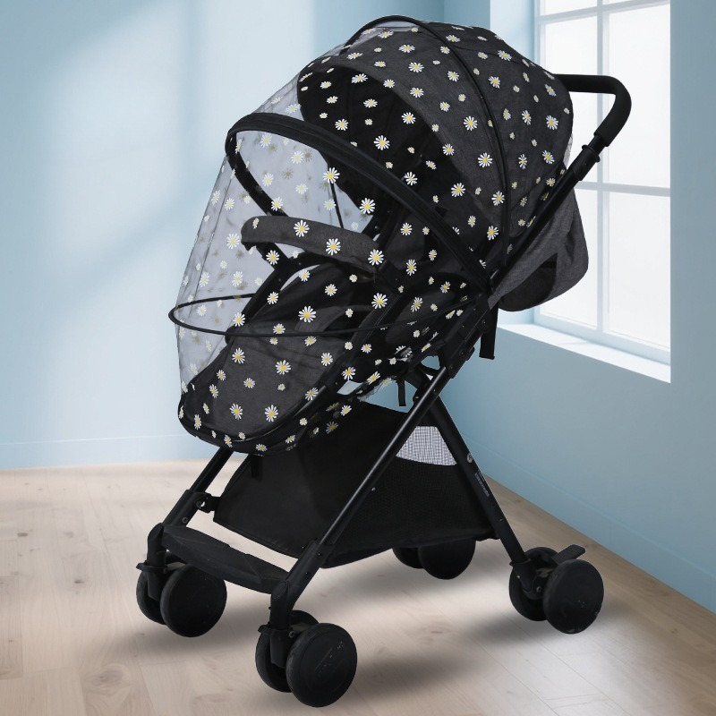 Baby Nursery Trolley - Kinderwagen Universele Mosquito Daisy Print Netting