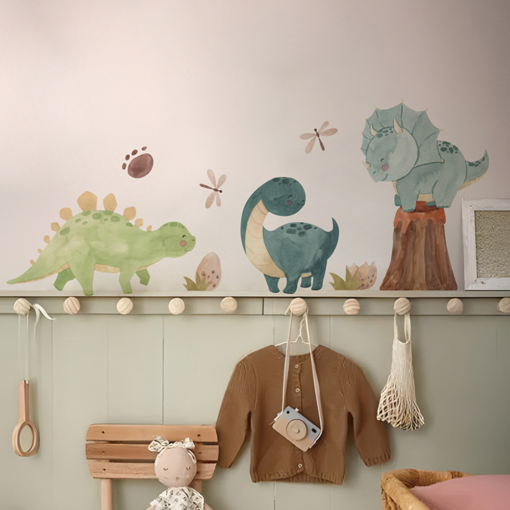 Baby Nursery Boy - Dinosaurus Muurstickers, Dino Alfabet Muurstickers, Muurdecor