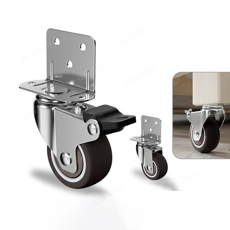 Baby Nursery Trolley - 4 Stuks L-vormige Meubelwielen Wielen Zacht