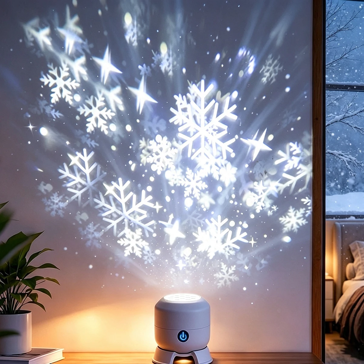 LED draaiende sneeuwvlok- en s - Baby Nursery Wall Lights recensie en prijs