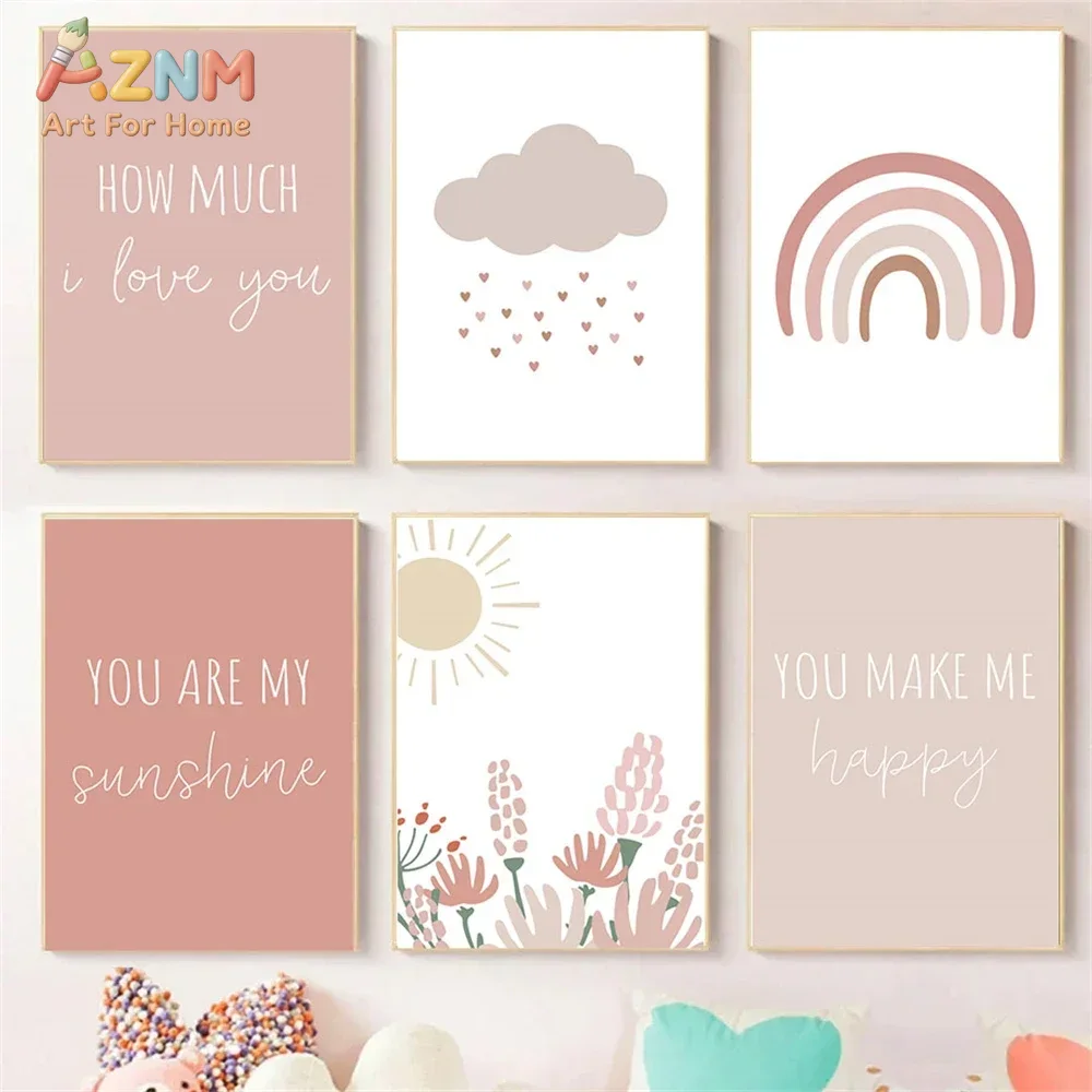 AZNM Boho Roze Regenboog Zon B - Baby Girl Nursery Quotes recensie en prijs