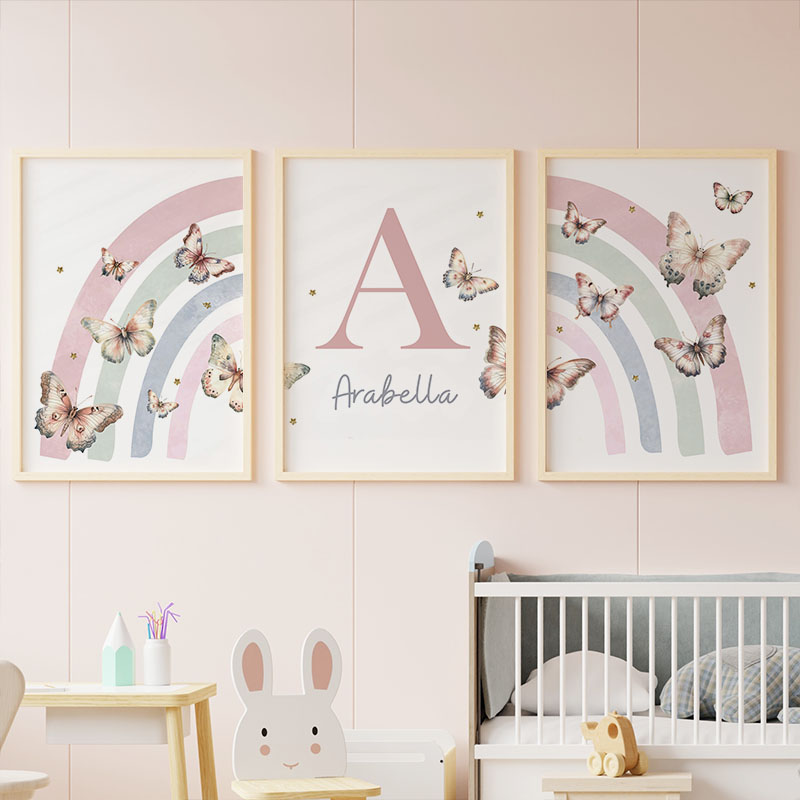 Roze Regenboog Vlinder Aangepa - Baby Nursery Decor Girl recensie en prijs