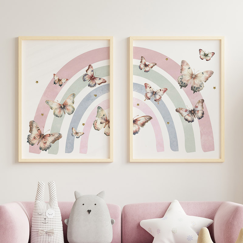 Roze Regenboog Vlinder Aangepa - Baby Nursery Decor Girl recensie en prijs