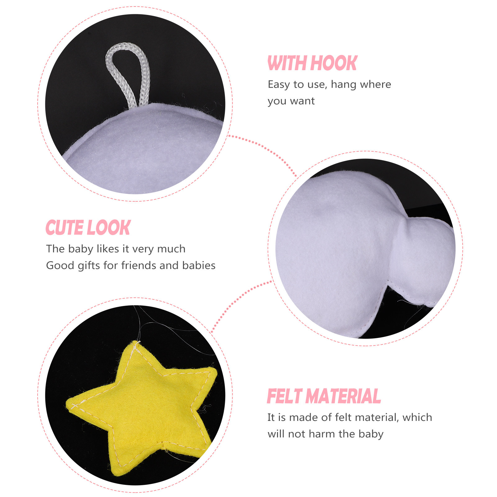 Mooie wolk- en ster-vilt wandd - Baby Nursery Light Fixture recensie en prijs