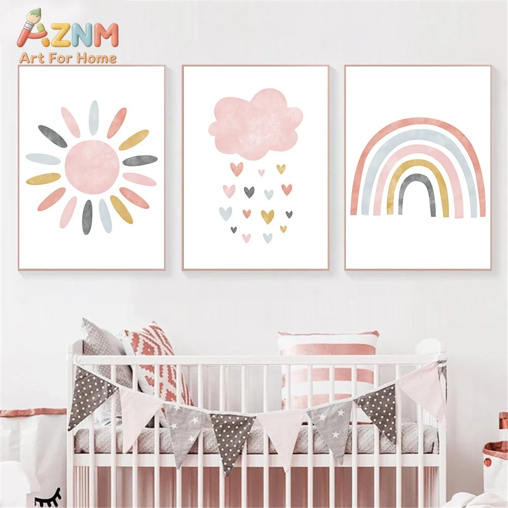 AZNM Boho Regenboog Zon Wolk H - Baby Nursery Decor Girl recensie en prijs
